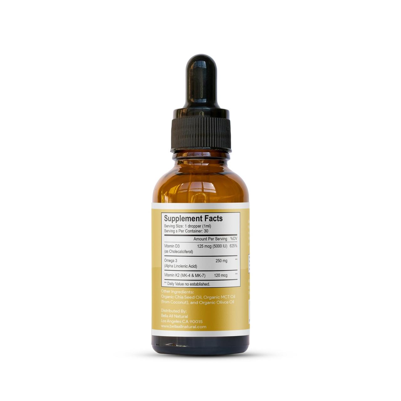 D3 K2 Drops Organic Omega 3 MCT Oil
