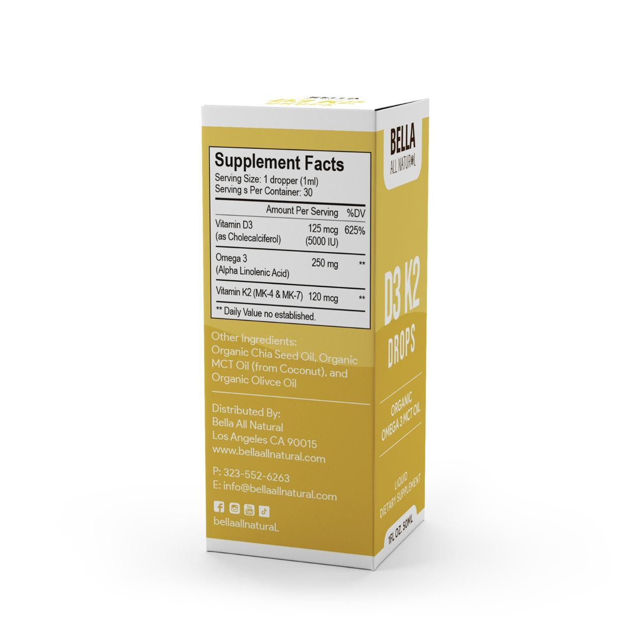 D3 K2 Drops Organic Omega 3 MCT Oil